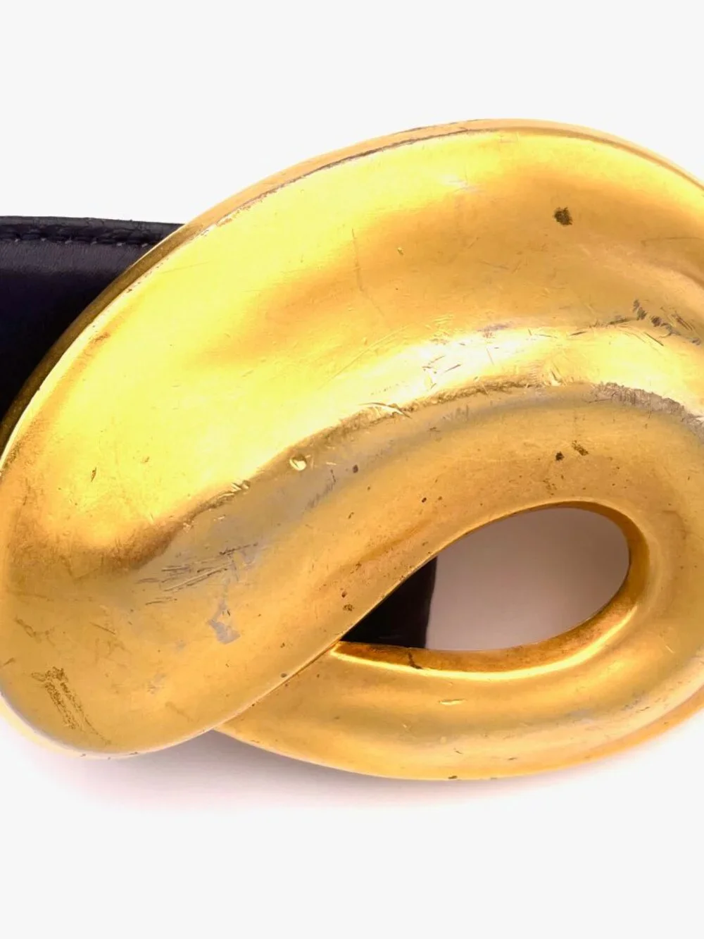 Vintage Robert Lee Morris Leather Belt with Iconic Gold Buckle
